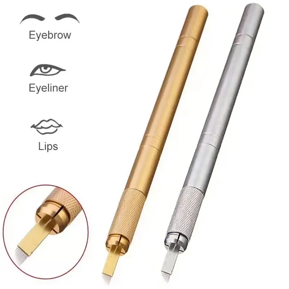 

3pcs Gold Manual Tattoo Pen Set for Microblading Eyebrow Lip Permanent Makeup Tebori Pen Kit with Eyebrow Accessories Supplies