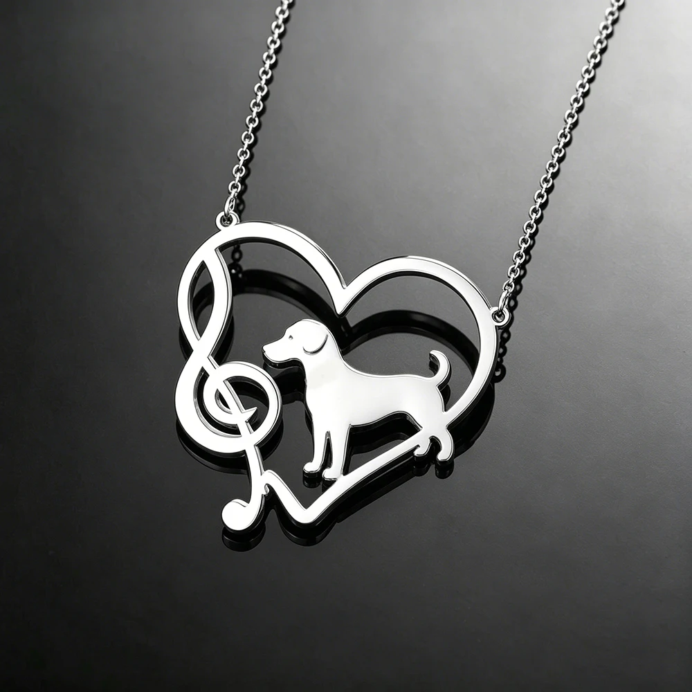 Sipuris Personalisierte Namens-Logo-Halskette aus Edelstahl, Musiknoten, Liebesherz, Namensschild, Goldener Choker, Modeschmuck, Geschenke – Detail 6