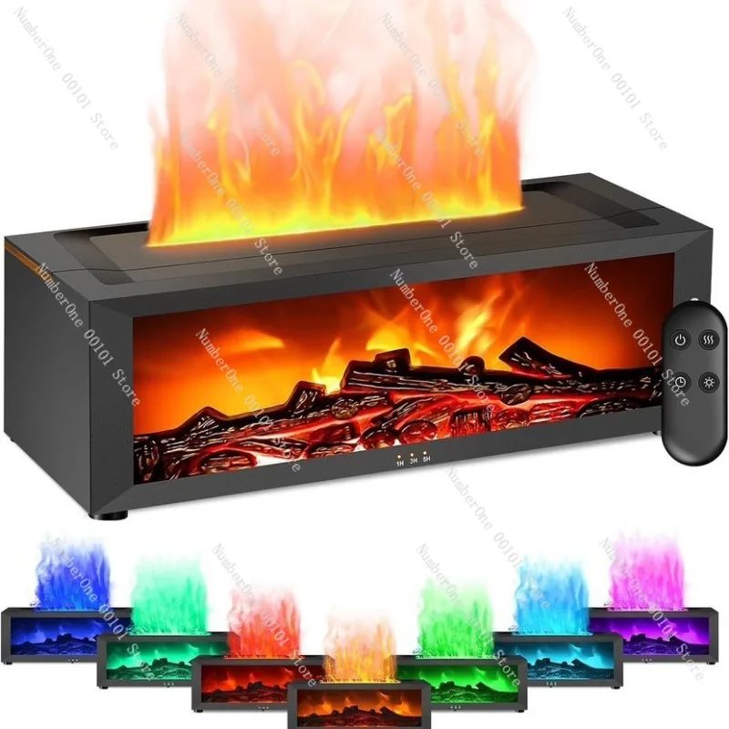

New Desktop Simulation Fireplace, Flame Aromatherapy Machine with Ultrasonic Humidifier, Creative Atmosphere Timer