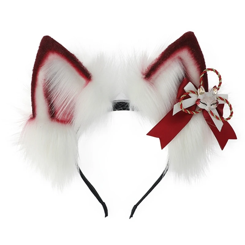 

Girls Anime Hairhoop Plush Beast Ears Rechargeable Hair Bands Cos-play Costume Party Headdress Women Comic Show Headwear