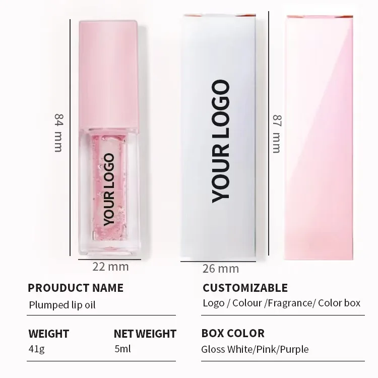 Personalizzato all'ingrosso idratante olio per labbra rimpolpante lucidalabbra trucco Sexy Plump Lip Glow Oil colorato Lip Plumper cosmetici 5ml 1 pezzo