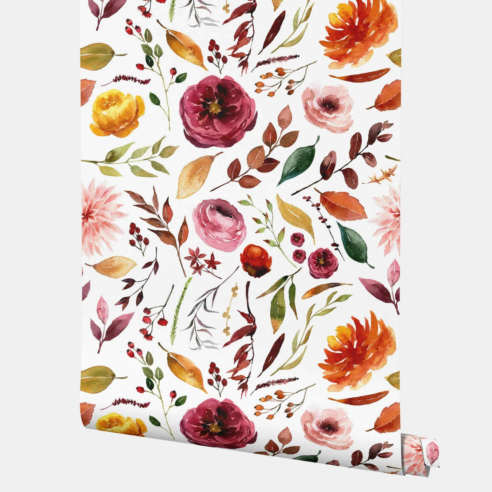 

Красочные цветочные обои с кожурой и наклейкой, акварельные цветочные обои, наклейка для декора стен, домашний декор, индивидуальный размер/цвет, 50*300