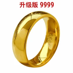 Color Plated Real 999 Gold 18k Upgrade Men's Tail k 999 999 Color Fast Ring Male for Women's Gifts