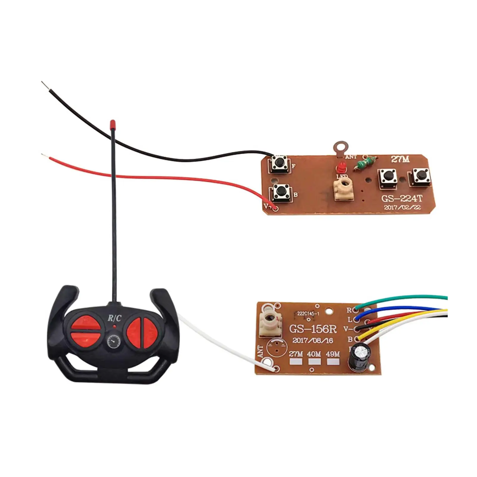 Scheda trasmettitore scheda ricevitore stelo 27MHz scheda di controllo remoto a quattro vie con RC per serbatoio di nave RC auto camion fai da te modificato