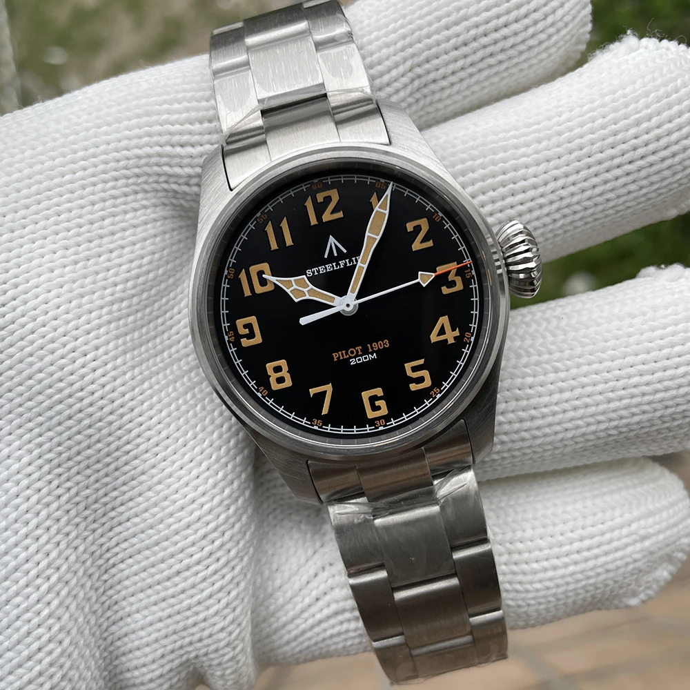 STEELFLIER Offizielle SF740V New Quartz Pilot Series Swiss C3 Luminous 200M Waterproof VH31 Movement Herrenmode Business Watch – Detail 18