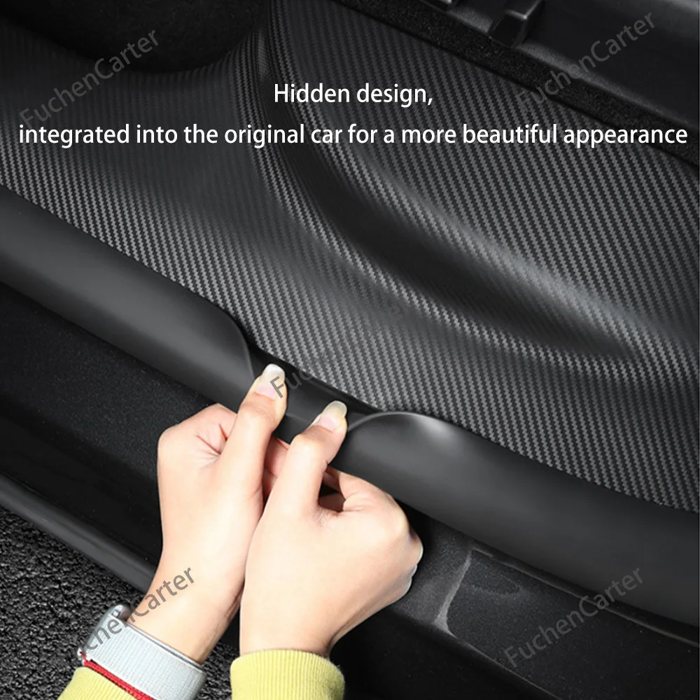 8PCS TPE Door Sill Protector for Tesla Model YL 2026 Waterproof Anti-Kick Front Rear Threshold Strip Guard Panel Accessories