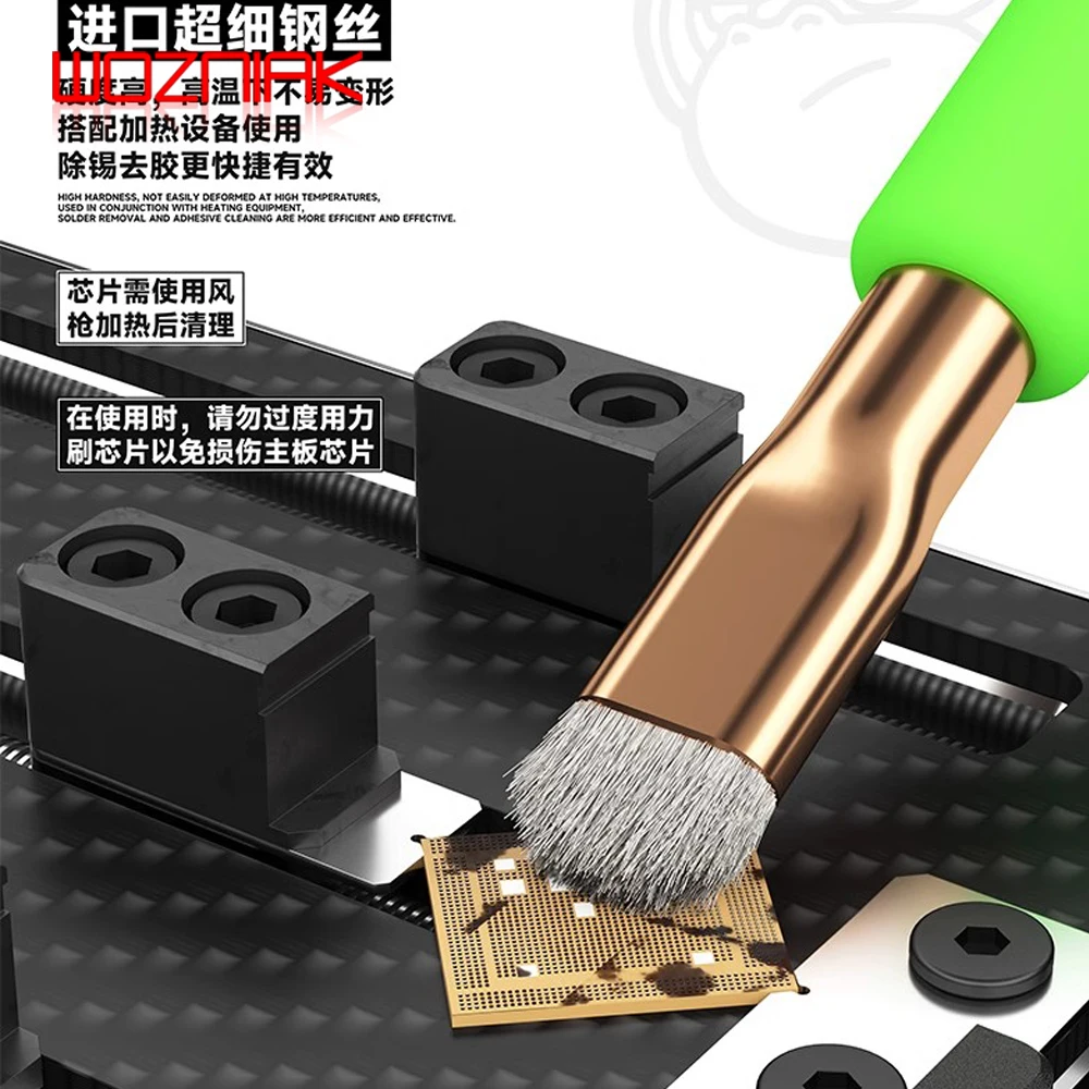 LUOWEI BR01 Glue Removal Brush Mobile Phone Repair Dust Removal CPU Chip IC Solder Pad Main Board Hard Hair Brush Pig Hair Tools