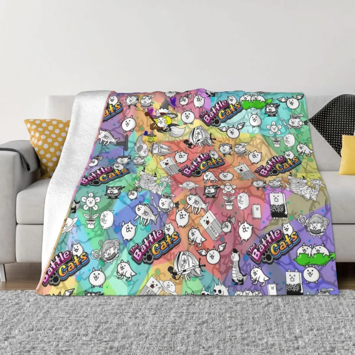 Battle Cats Throw Blanket Sofa halloween Blankets