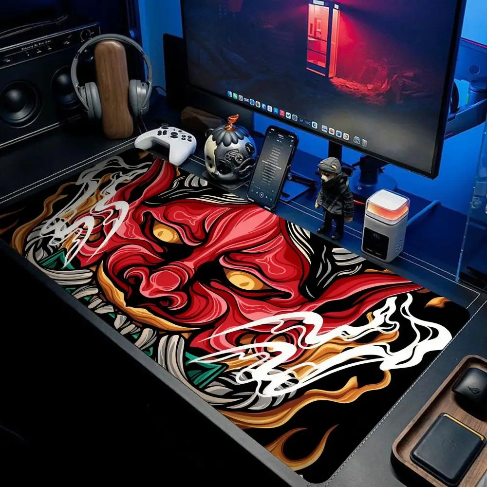 

XAXC Mouse Pad large keyboard mouse Japan Oni Mouse desk pad non-slip rubber gaming mouse pad laptop mouse carpet Non-Slip Mat