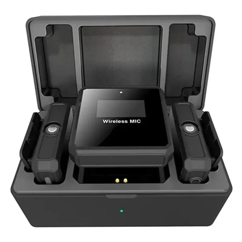 

Двойной беспроводной петличный микрофон с зарядным кейсом, интеллектуальным шумоподавлением, функцией Plug & Play для iPhone, Android, камер, видеоблогов и прямых трансляций