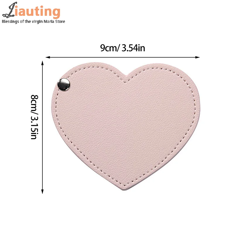 Portable Heart Shape Mirror Sliding Cover Make-Up Mirror Pocket Mirror Sliding Cover Handheld Mini Pocket Mirror Makeup Mirror