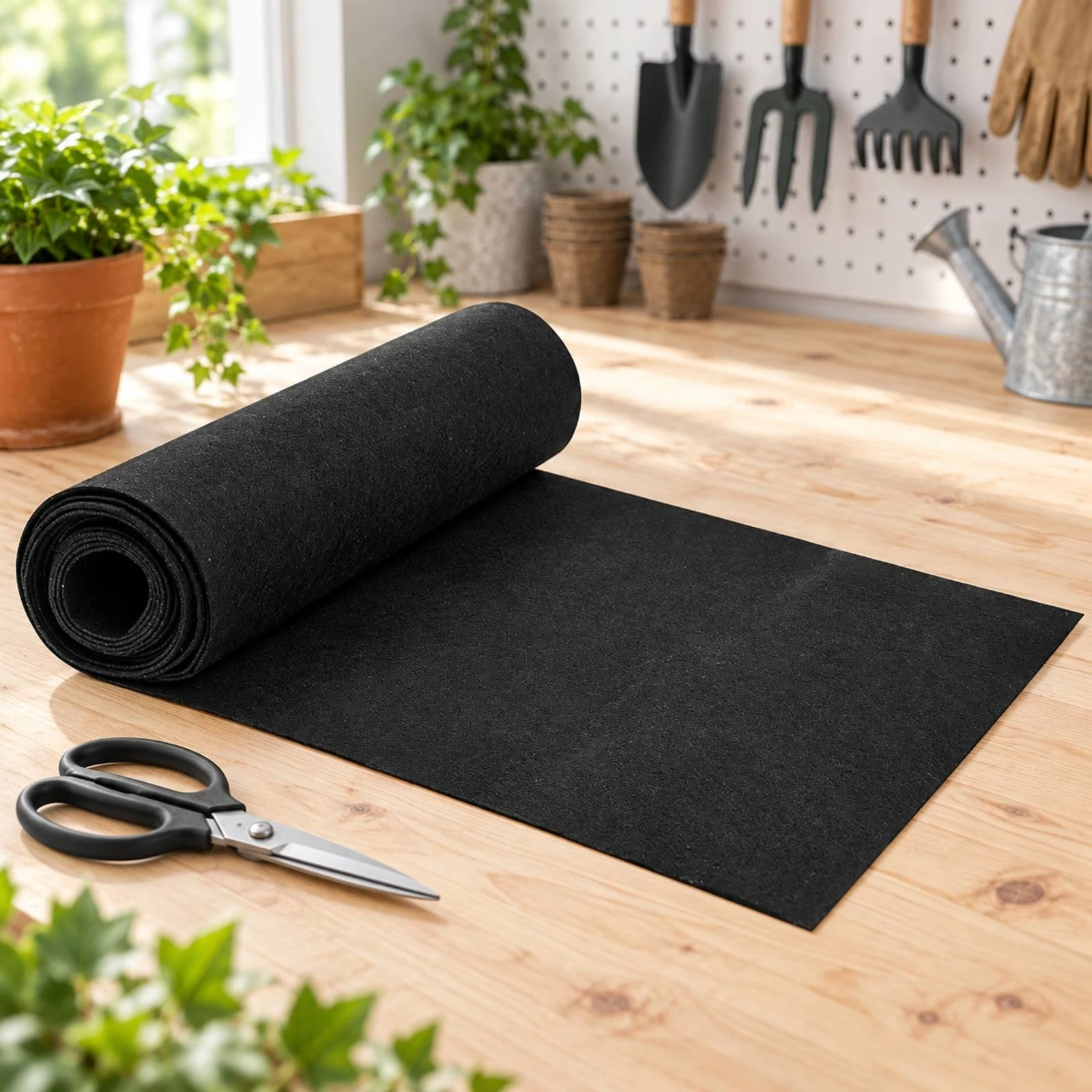 Custom Plant Pot Liner Roll Breathable Felt Liner Roll Nonslip Felt Mat Moisture-Retaining Versatile for Gardeners