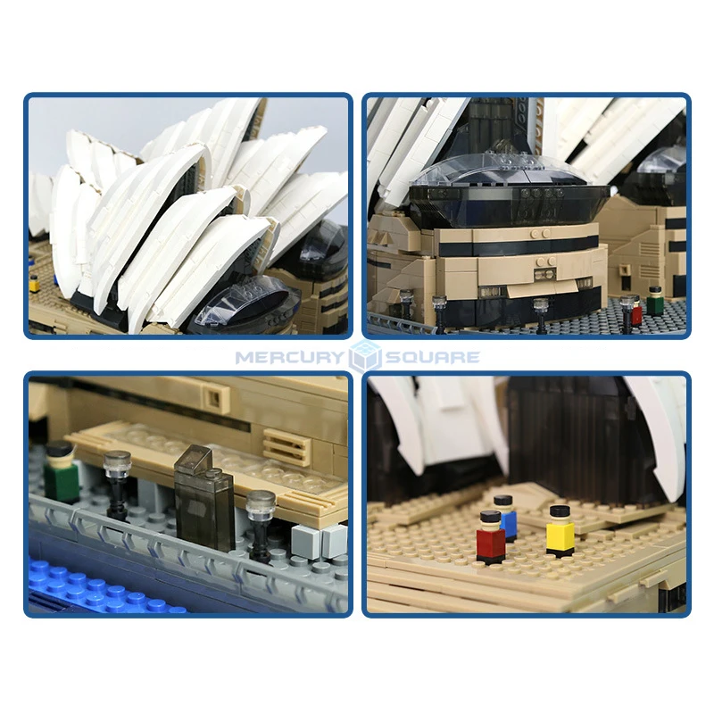 Sydney Opera House MOC 8210 Modular Architecture Bricks Australian City Landmark Set Christmas Gift Ideas Toy Kids Girls Boys