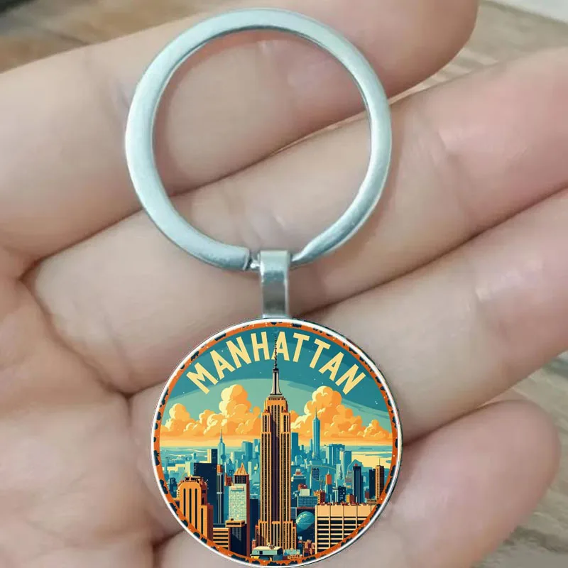 Vintage New York Skyline Keychain Ideal Gift for Urban Enthusiasts