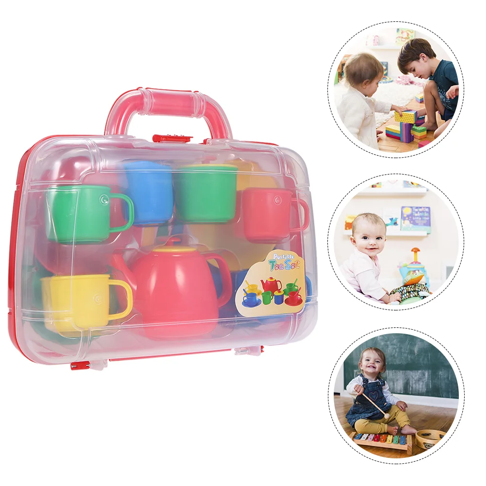 1 Set Children Pretend Play Toy Tea Set Mini Tea Things for Kids Playing Mini Tea Set Kids Play Tea Set