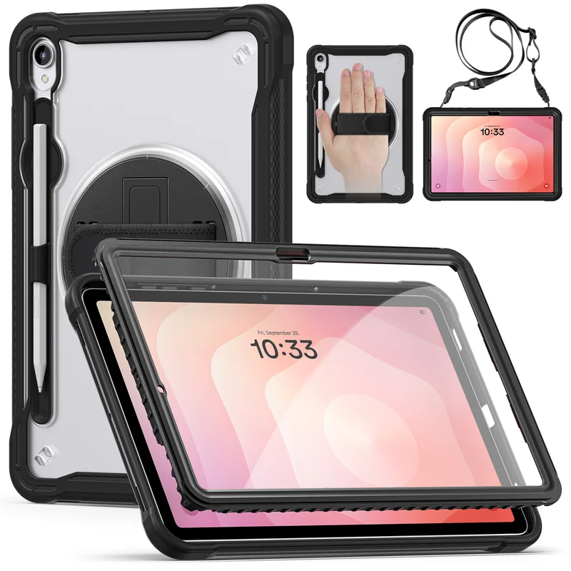 

Kids Shockproof Tablet Cover For Samsung Galaxy Tab S11 11 inch 2025 SM-X730/ X736/ X736B Case Shoulder Strap Funda Capa+PE Film