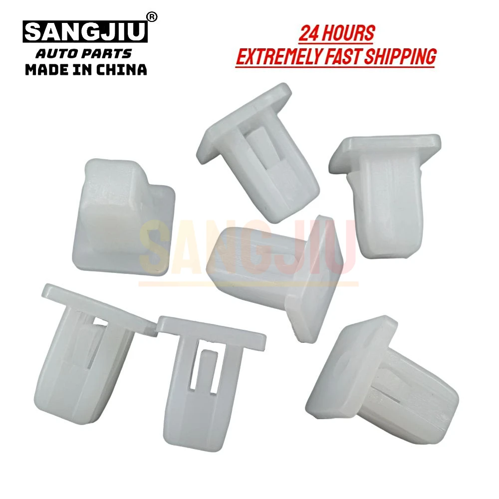 20Pcs White Square Auto Fasteners Auto Bumper Rivet Retainer Clips Push Engine Cover Fender Car Door Trim Panel Clip