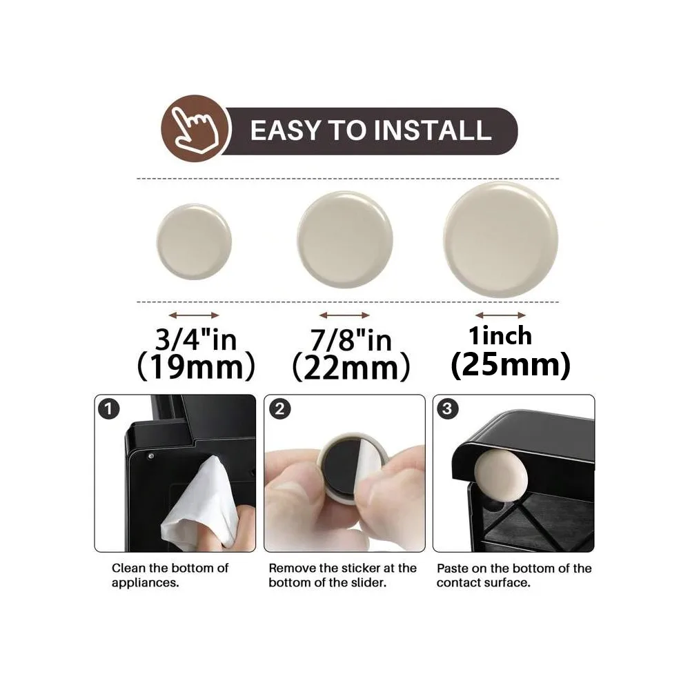 16 Pack Self-Adhesive Appliance Sliders – Move Your Kitchen Gadgets Easily, Protect Countertops & Save Space