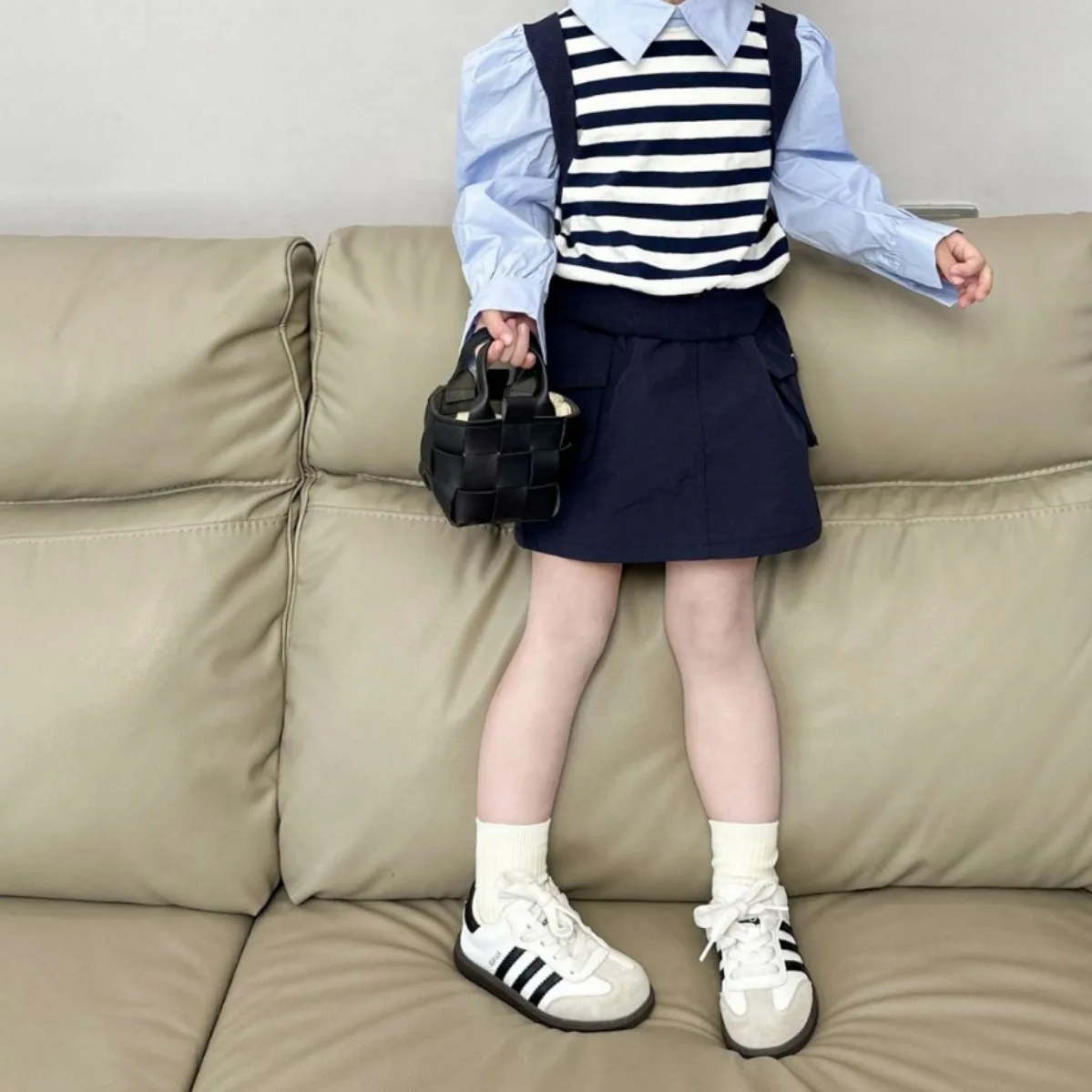 

Girls Skirts 2024 Autumn New Childrens Wear Korean Style Baby Girls Child Cargo Culottes Fashion Casual Simple and Match