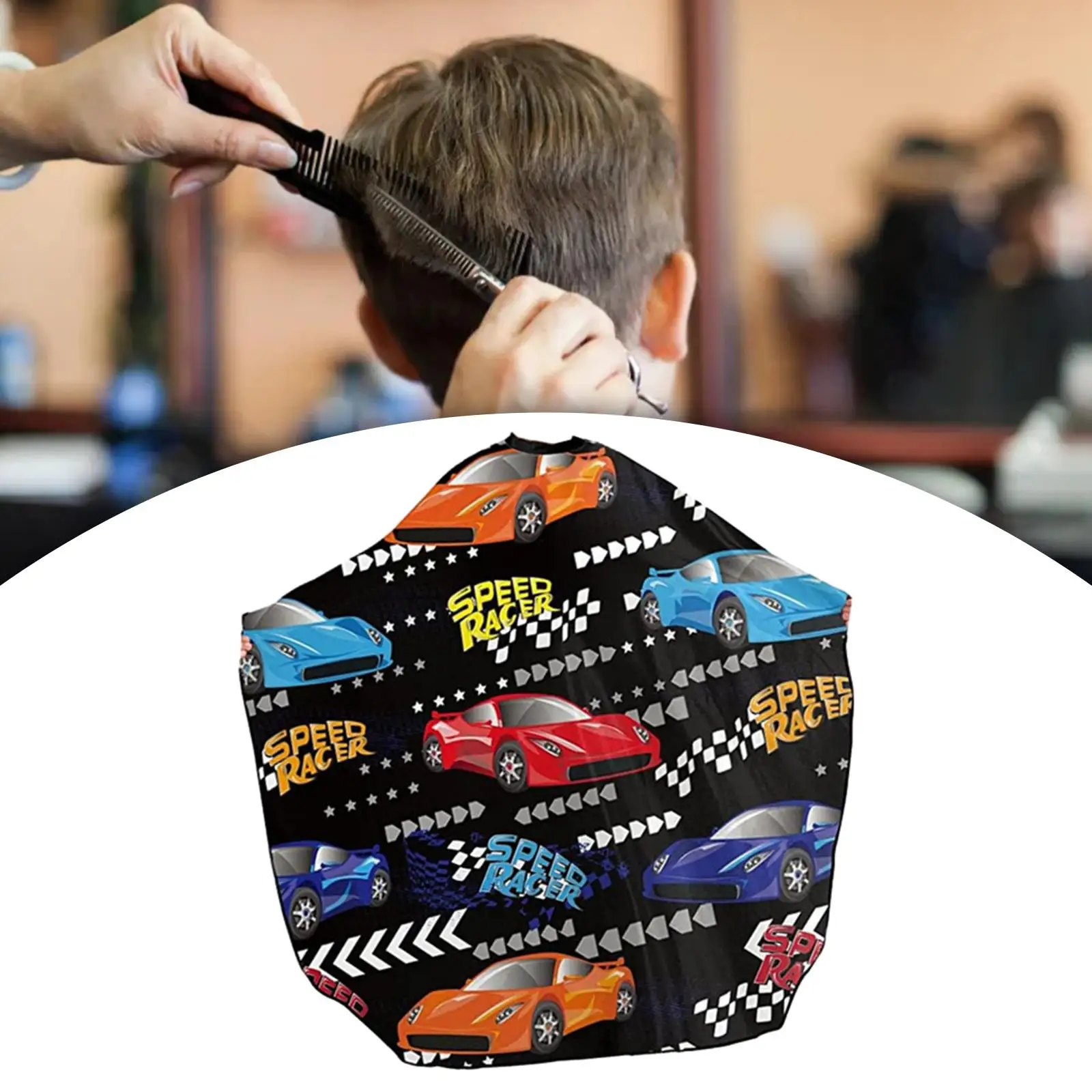 Child Hair Cutting Cape Cartoon Professional Reusable Waterproof Kids Barber Cape for Perm Shop Hair Dye Hairdressing Shampooing