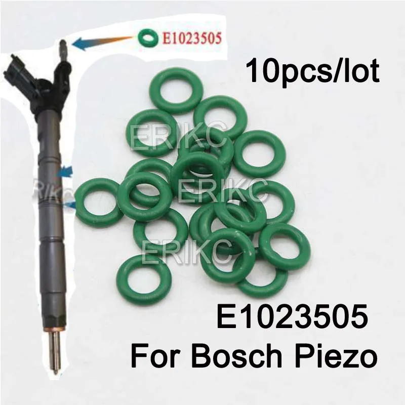 

ERIKC E1023505 10 PCS O-Ring Fuel Injector Return Oil Connector Pipe Joint Seal Ring for Bosch Piezo Injection 0445 115 116 117