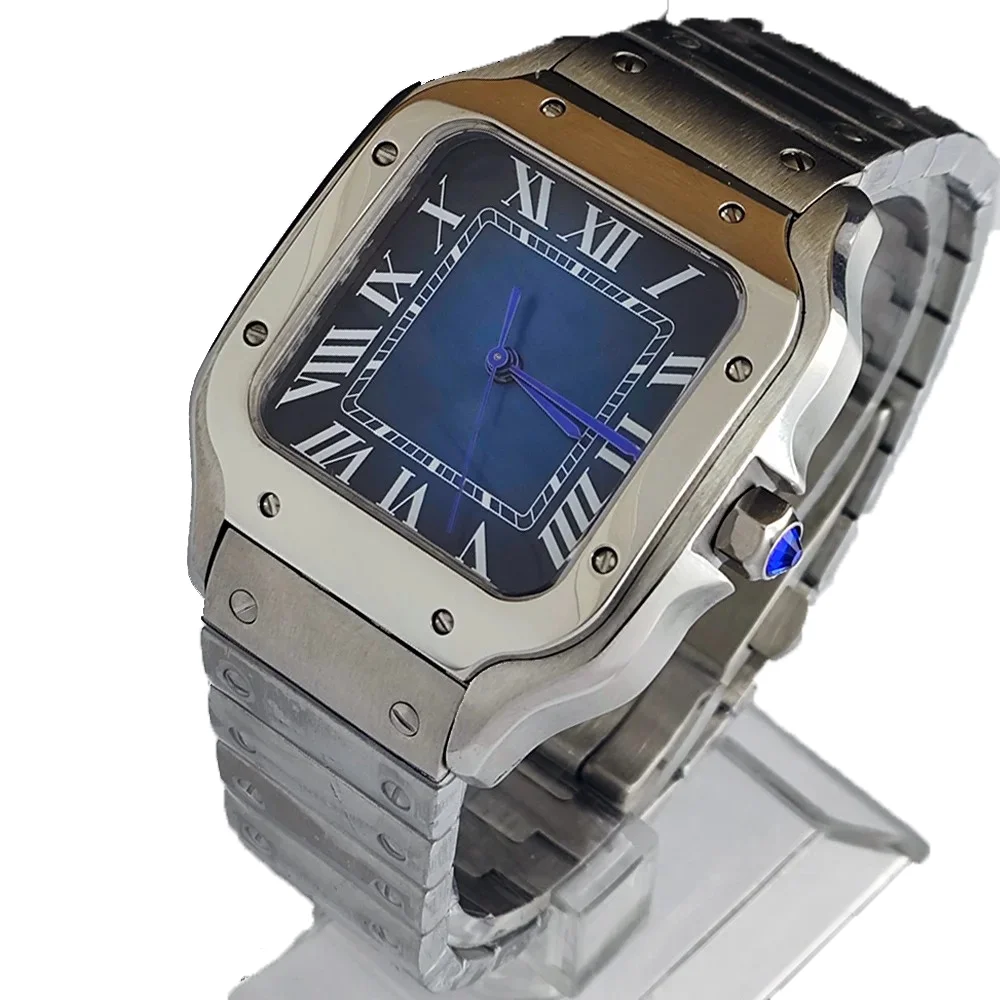 Montre Homme Mécanique existent, Boîtier en Acier Inoxydable, Mouvement 5 Iko, Carré NapGlass SION L, NH34, NH35A, NH36, 38mm