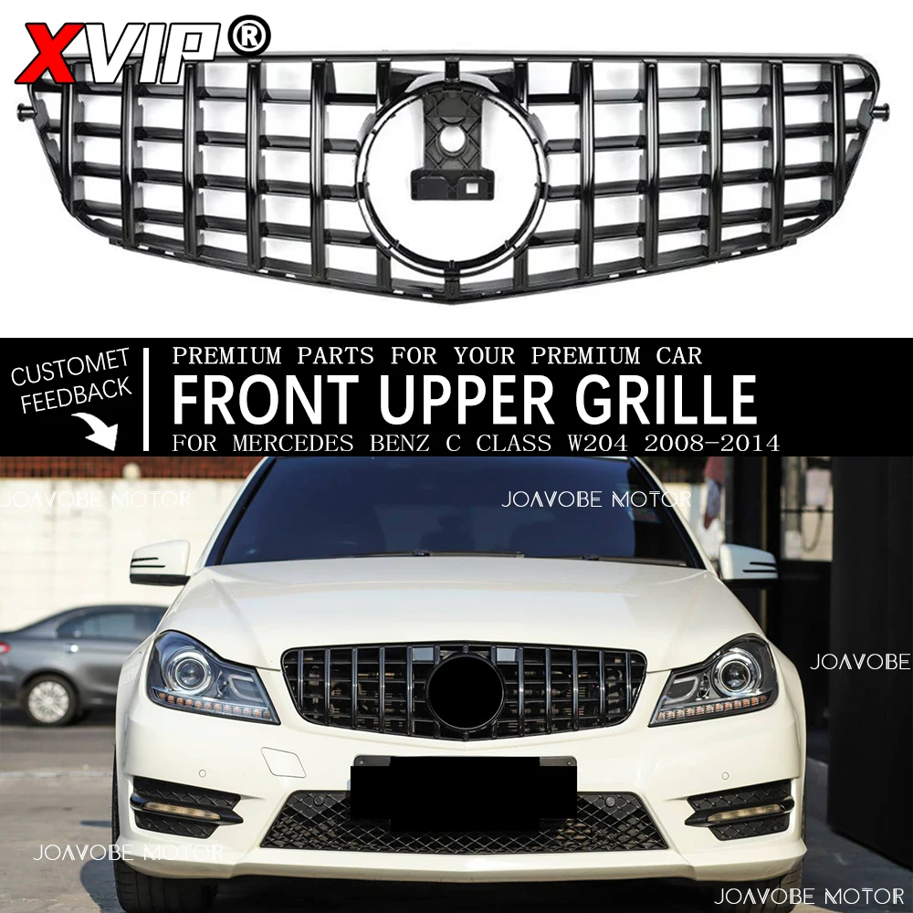 

XVIP Glossy Black GTR Style Bumper Grille For Mercedes Benz C-Class W204/C204/S204 2008-2014 C180 C200 C230 C250 C280 C300 C350