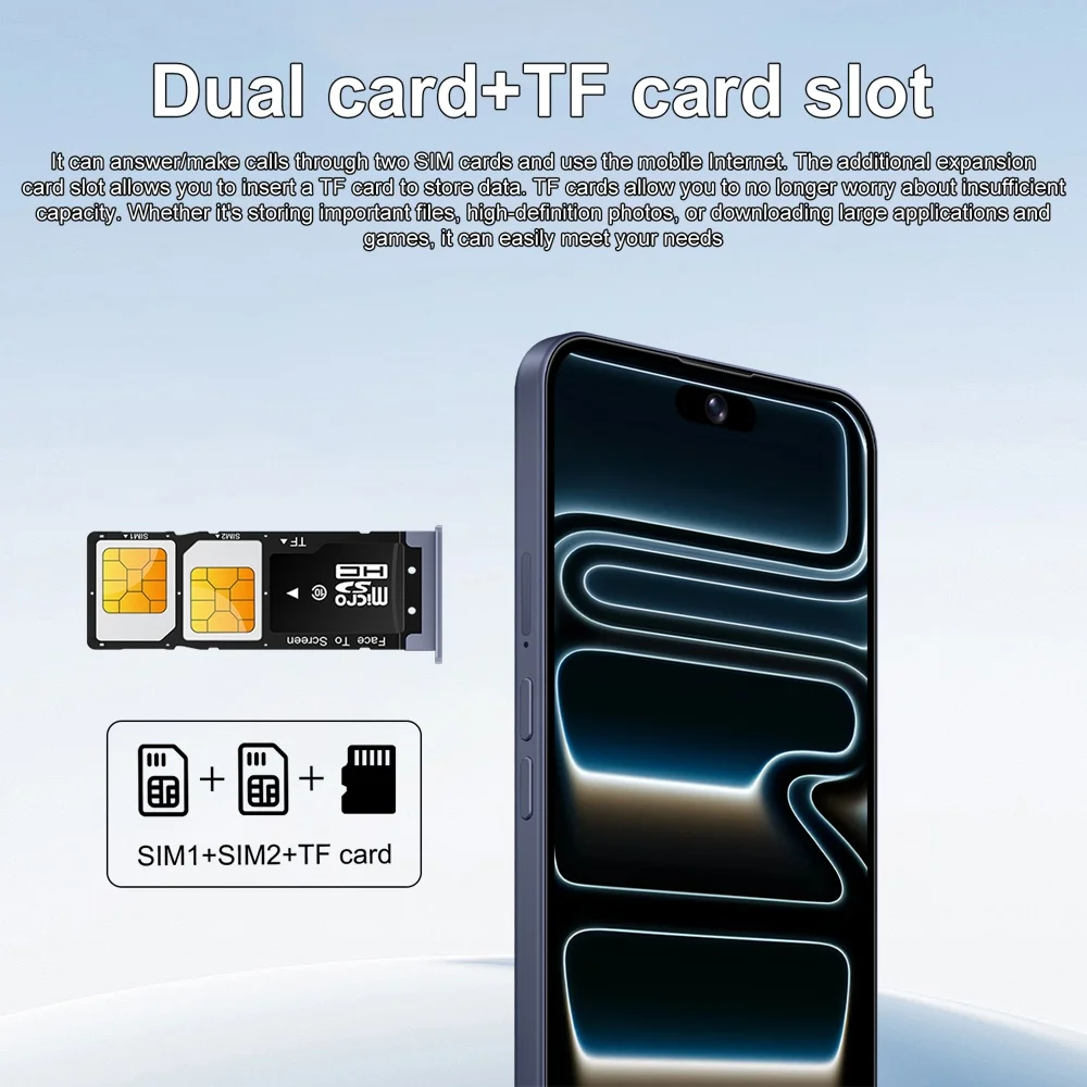K-Touch Hot Smartphone A17 Pro Max Cell Phone Android 5G 7.3HD 22G+2TB Mobile Phones 16+48MP Dual Sim 7800mAh Unlocked Global Version