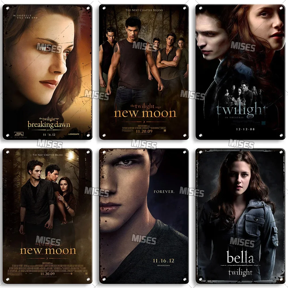 MISES The Twilight Saga Movie Metal Poster Home Kitchen Metal Tin Sign Classic Metal Sign Vintage Decorative Plate Wall Decor