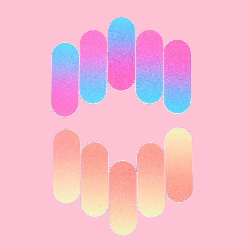 MINI ล้างทําความสะอาดได้เล็บแฟ้ม Gradient 5 ซม.สีทรายสองด้านเครื่องมือขัดเล็บ Carentry Salon 5/10Pcs