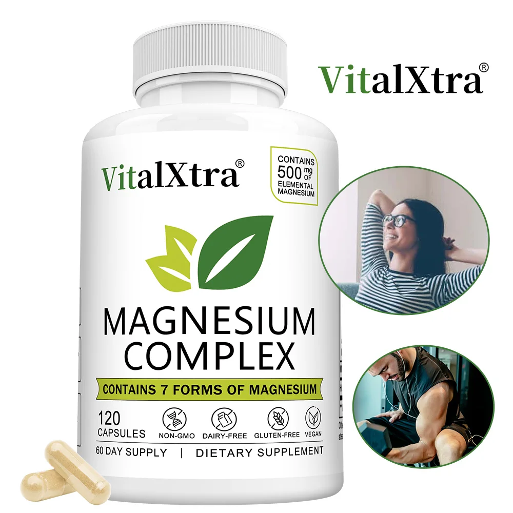 

Magnesium Complex, Highly Absorbable, Chelated Magnesium Supplement, Supports Sleep, Nerve and Heart Health, Non-GMO