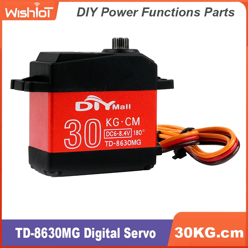 30kg.cm digital rc servo 6-8.4v alto torque engrenagem de metal completa 180/270/360 graus para 1:8 1:10 1:12 carros robô rastreador