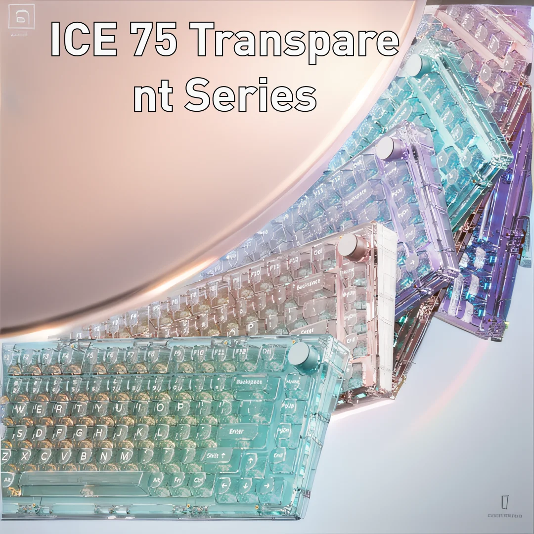 Ice75 Fully Transparent Ice Cube Mechanical Keyboard Rgb Lighting Three-mode Bluetooth Hot-swappable Customized Gaming Office