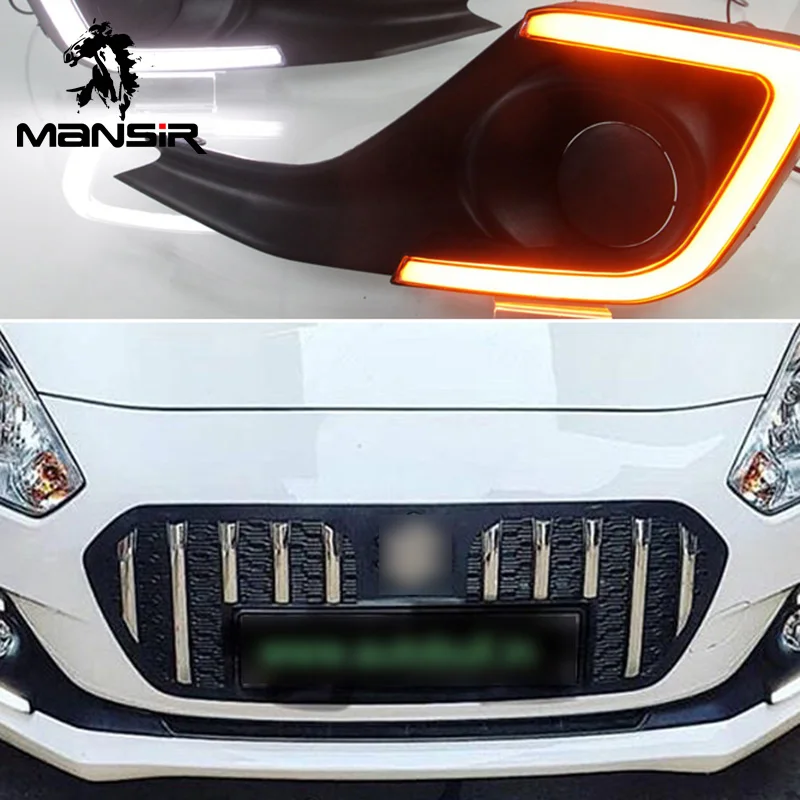 

LED Daylights For Suzuki Swift 2017 2018 2019 Turn Signal Car Accessory Headlight Daytime Running Light DRL Fog Lamp