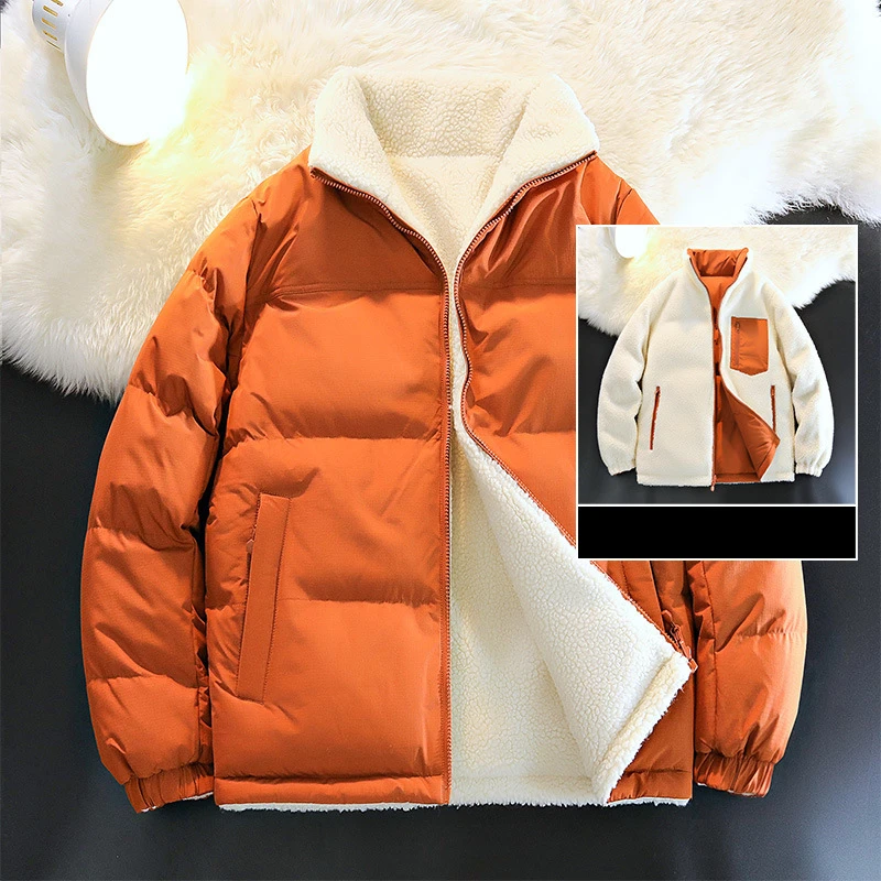 OIMG Winter new double-sided lamb wool cotton coat fashion warm couples men women's top