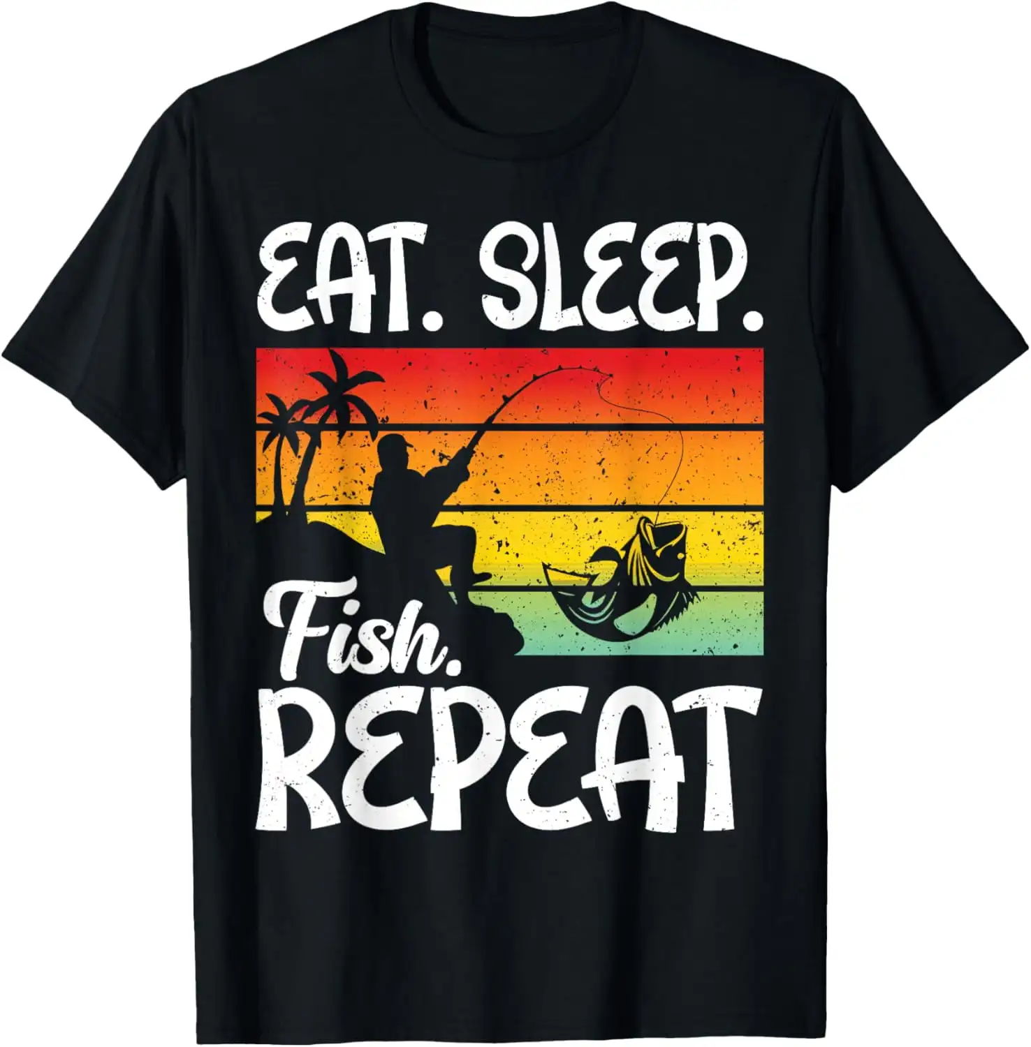 100% Cotton Eat Sleep Fish Repeat Fishing Lovers Boys Kids Fisherman T- Golf Gift T-Shirt For Men And Women