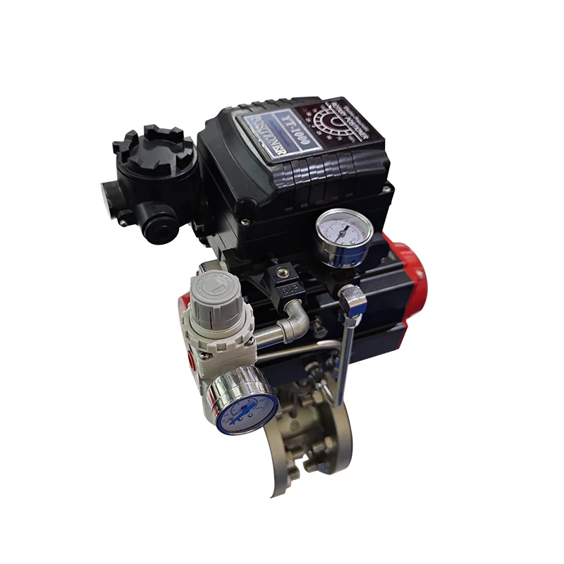 Cast Steel WCB DN80 Pneumatic Adjusting Butterfly Valve with Positioner for Water Media