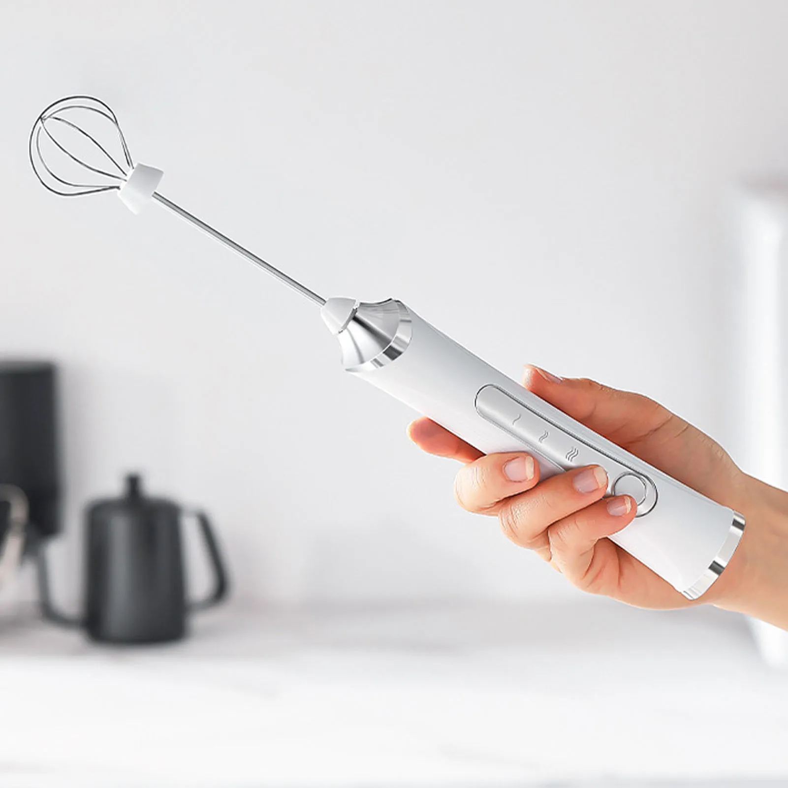 يده رغوة الحليب الكهربائية الفولاذ المقاوم للصدأ 3 سرعات USB قابلة للشحن يده خفقت خلاط مشروبات رغوة المحمولة للقهوة