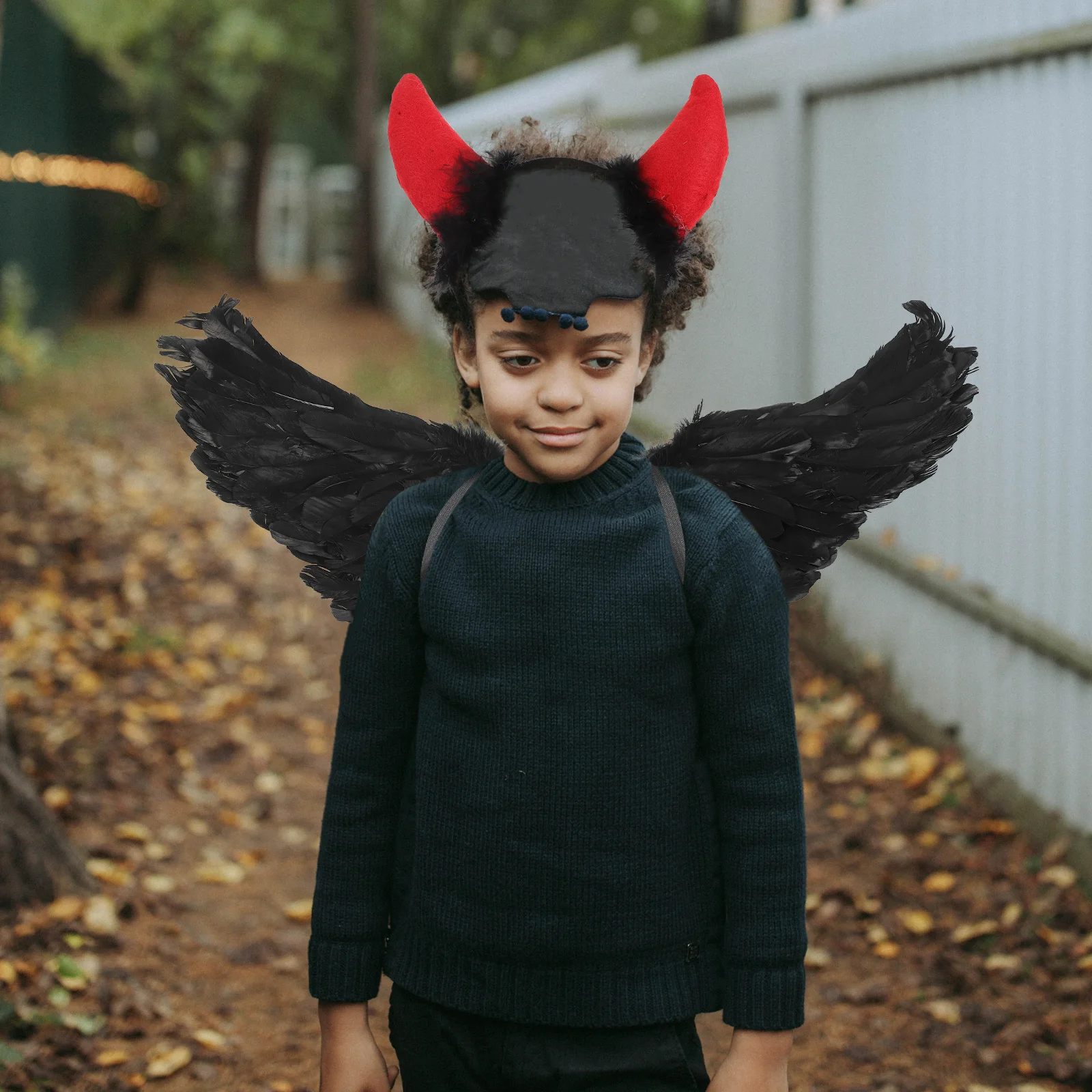 1 Juego de alas de Halloween, decoración trasera del diablo, accesorios para actuación en escenario, alas negras de Halloween