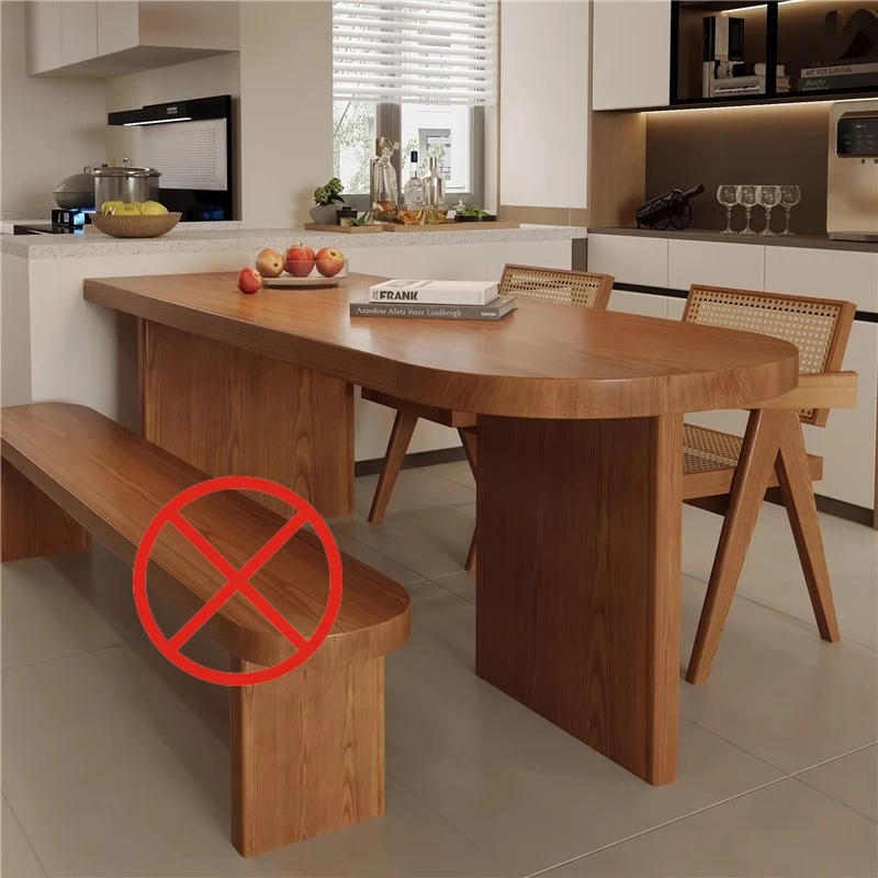 

Semicircular Eating Dining Table Solid Wood Household Rectangular Tea Table Large Board Home Furniture Mesa De Jantar XY40CZ