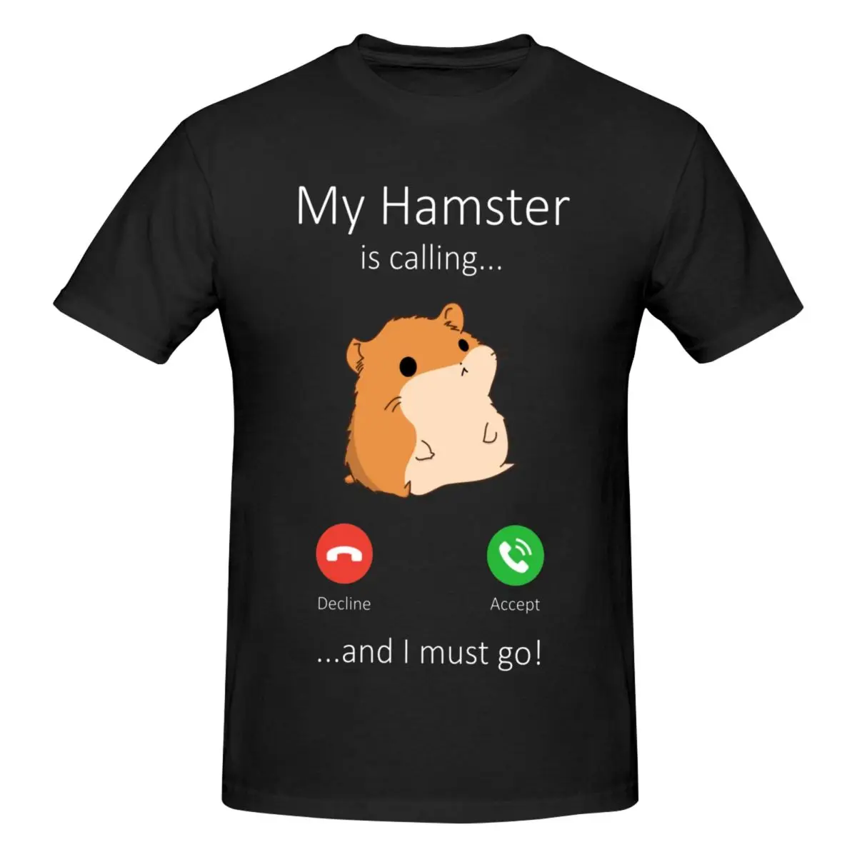 Men Hamster Is Calling Funny Meme Funny T Shirt Streetwear Oversized Cotton Sleeve Tshirt Men