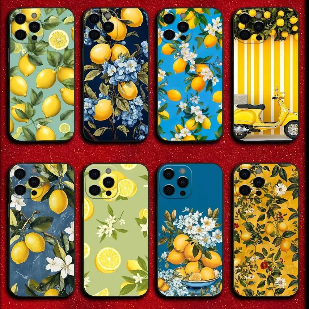 

Lemon fruit illustration Phone Case For iPhone 17,16,15,14,13,12,11,Pro,Max,Plus,E,SE4,Air,Mini Black Cover