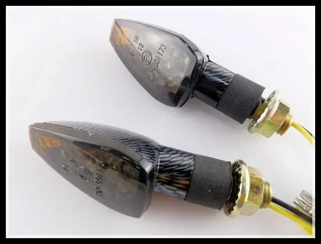 

10-миллиметровый универсальный светодиодный карбоновый TURN SIGNAL с дымовыми линзами для двойного спортивного мотоцикла kawasaki Dirt Bike