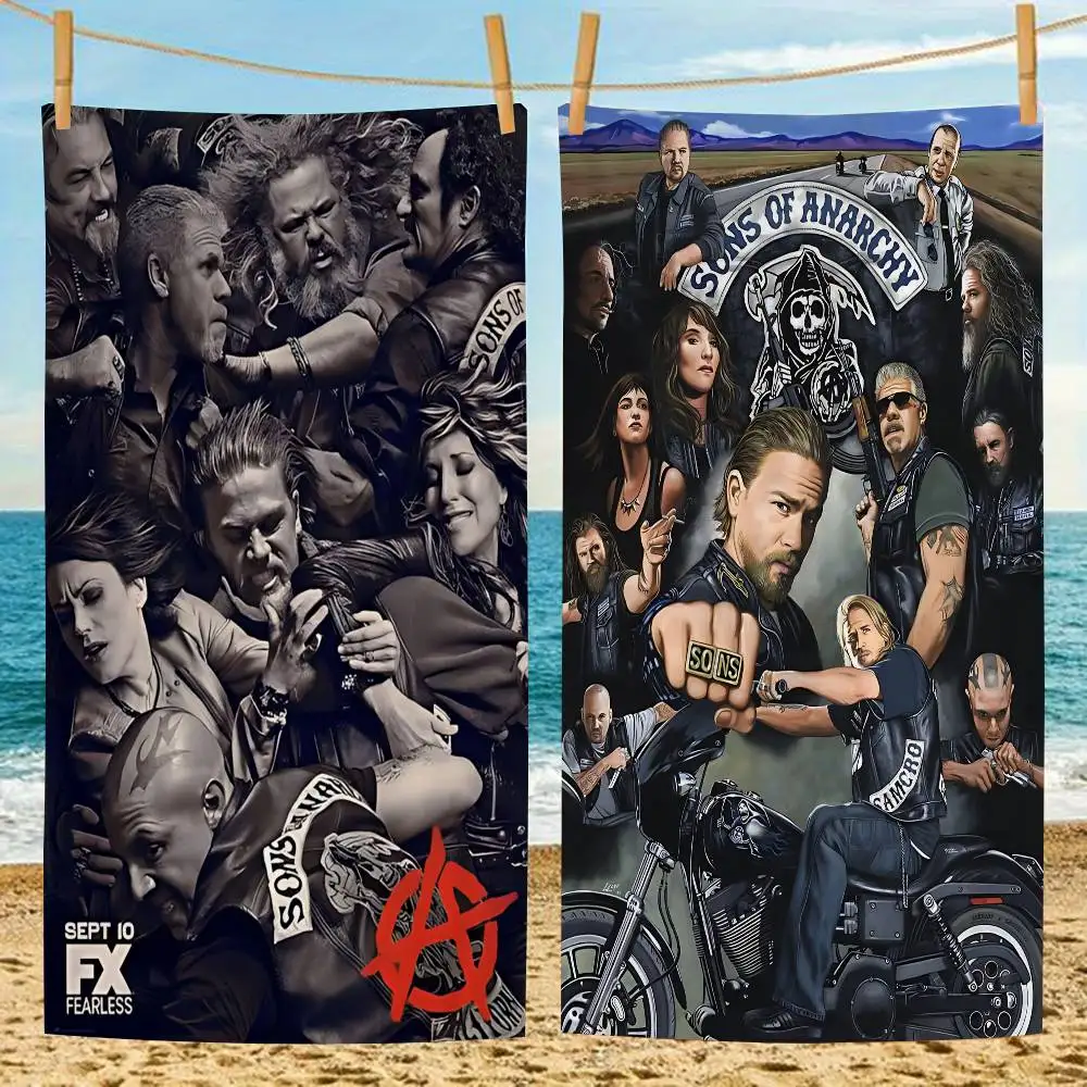 Crime Sons Of Anarchy TV Movie Anime Beach Swimming Towel Soft Absorbent Washcloth Children's Gifts for Kids Travel Camping Gym