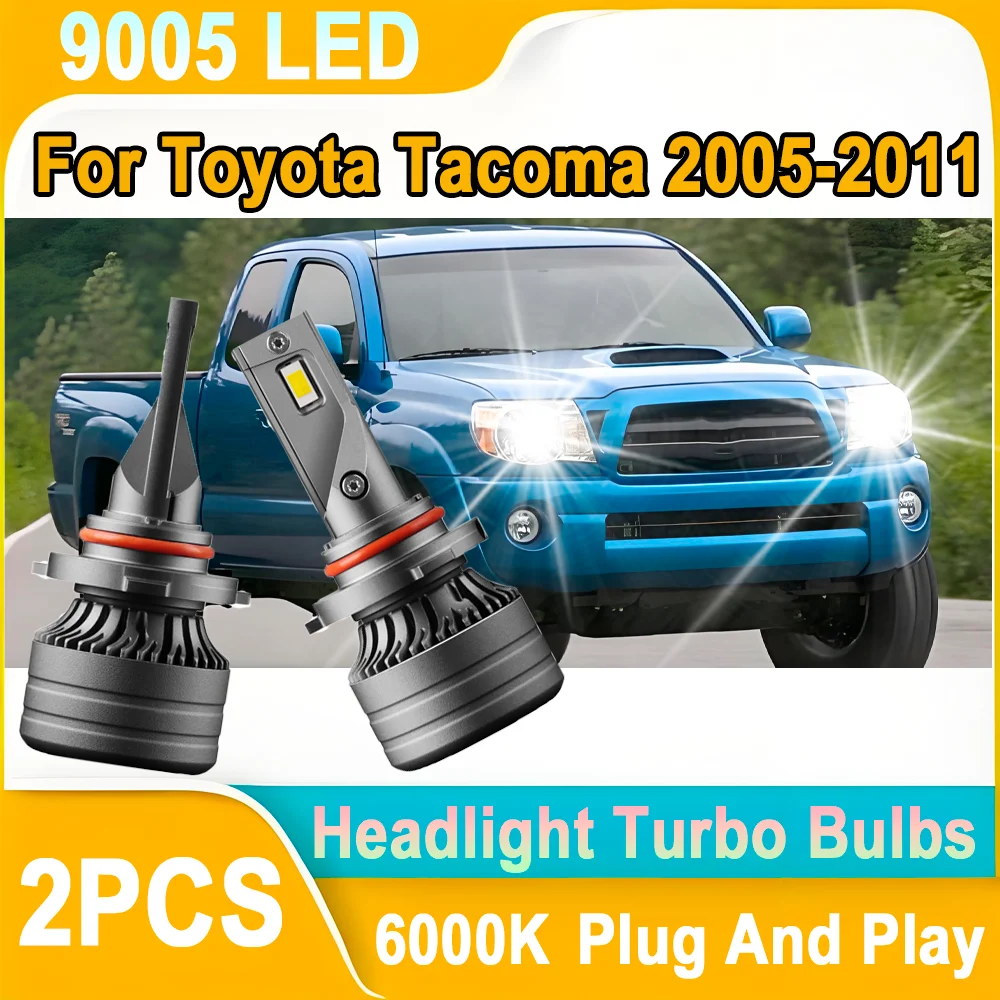

2 шт., 120 Вт, Canbus без ошибок, 9005, автоматические фонари, лампы с высоким люменом, светодиодные яркие обновленные фары 6000K для Toyota Tacoma 2005-2011