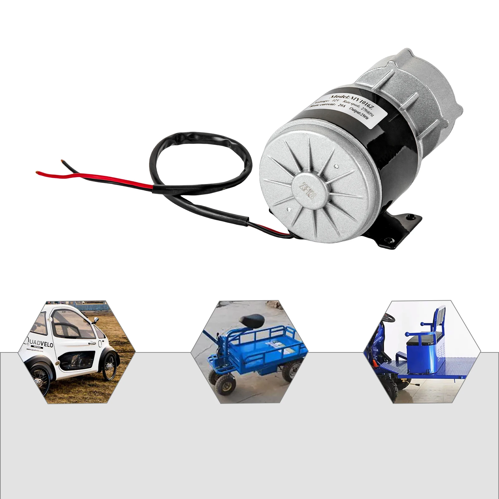 250W Electric Scooter Motor, Pure Copper, 2750rpm, High Torque, Lightweight, Reversible Gear DC Motor for Easy Installation