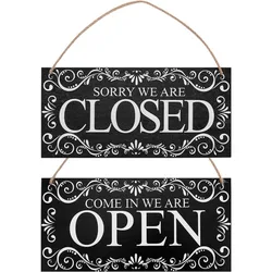 Natural Wood Open and Closed Store Business Sign