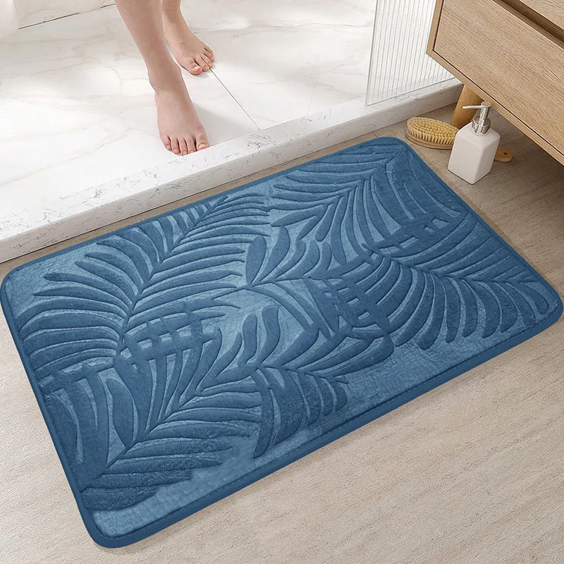 Xiaomi Leaves Bath Mat, Absorbent Memory Foam, Embossed Velvet Carpet, Bathroom Toilet Non-Slip Mat, Quick Dry Bathtub Floor Mat