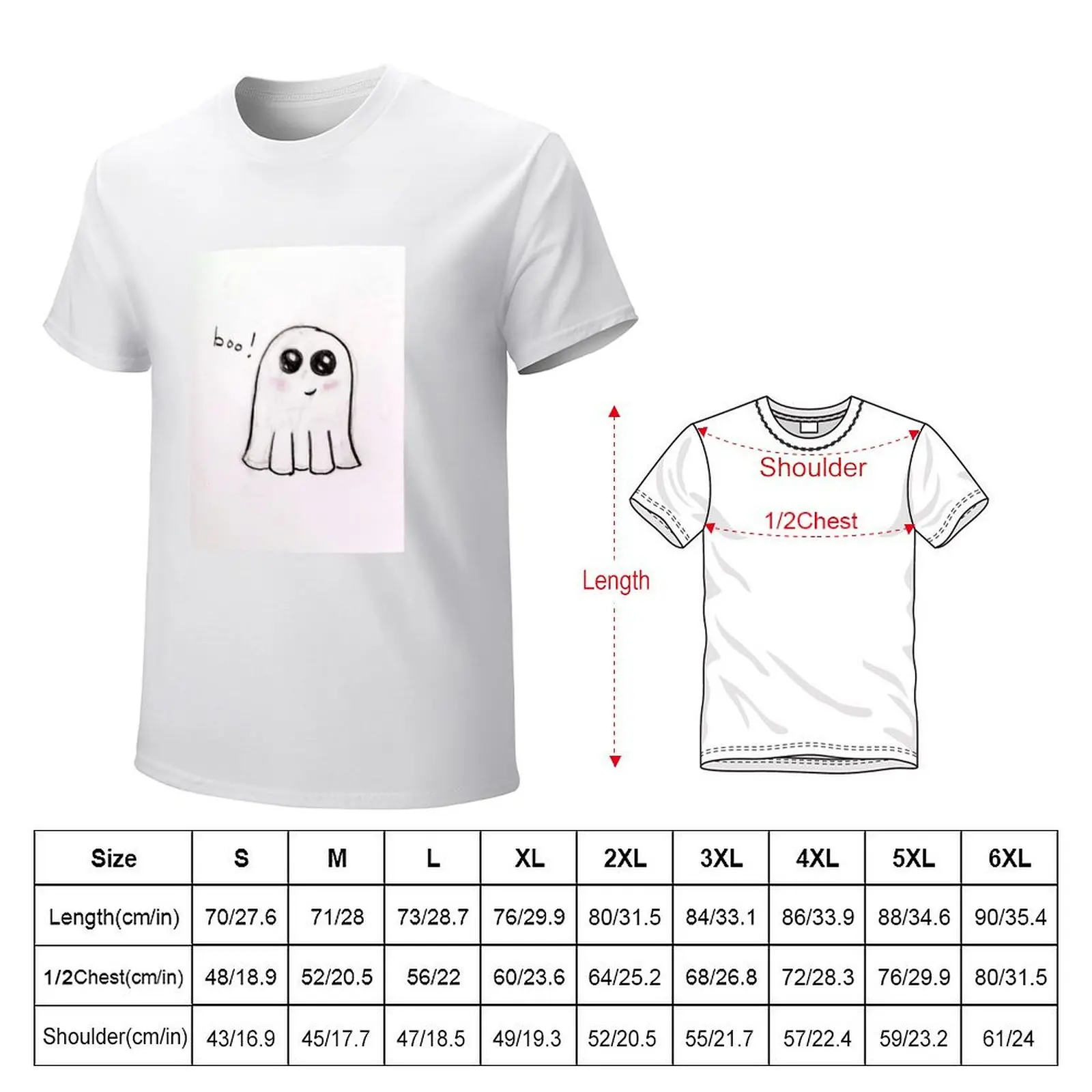 Ghostie T-Shirt oversized cute clothes plain black t shirts men