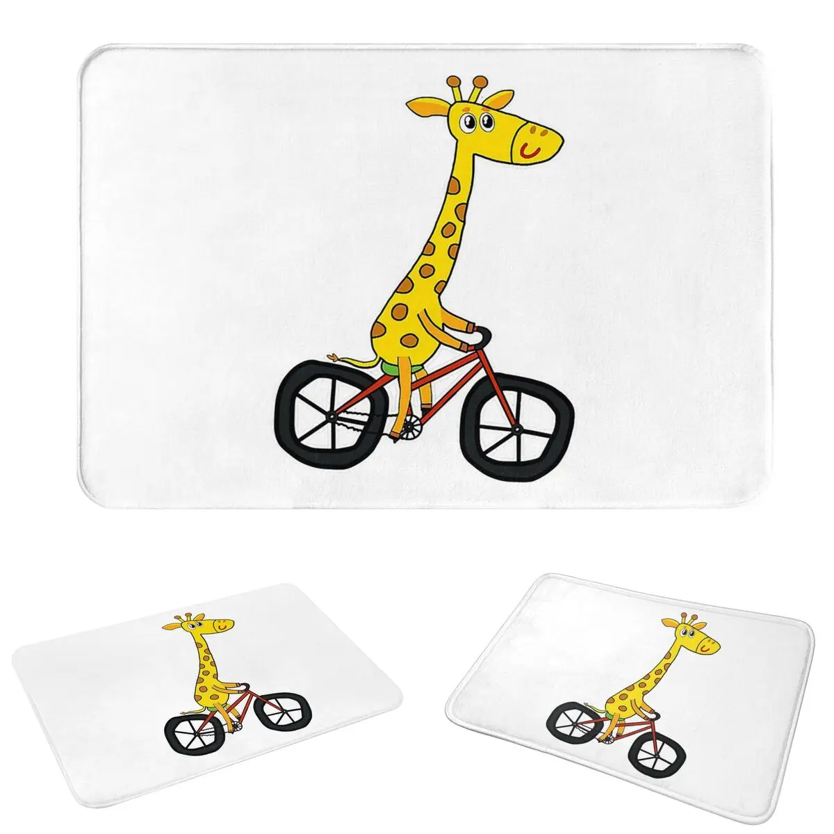 Giraffe Ride Bicycle Anti-slip Doormat Floor Mat Water oil proof Carpet Rug for Kitchen Entrance Home Bedroom Footpad Mats